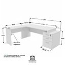 Ver imagem 5 de Conjunto de Escritório Mesa Pedestal em L 3 Gavetas Netmobil - Branco