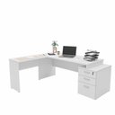 Ver imagem 4 de Conjunto de Escritório Mesa Pedestal em L 3 Gavetas Netmobil - Branco
