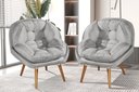 Ver imagem 1 de Kit de 2 Poltronas Sênior Suede Premium C/ Pés em Madeira:cinza