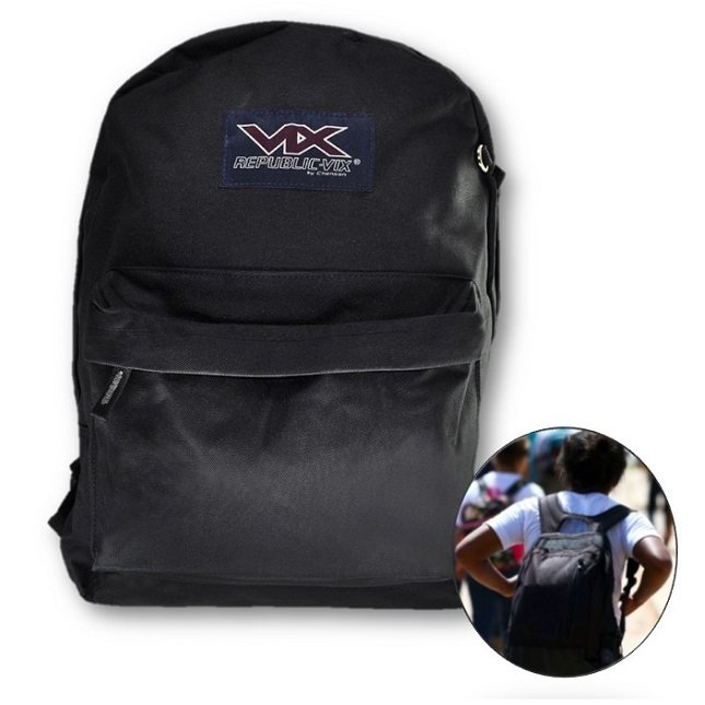 Mochila Juvenil Escolar Casual Reforçada Trabalho Vix Preta - 1