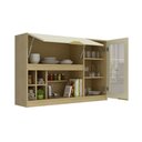 Ver imagem 3 de Armário Aéreo Cozinha 120cm 2 Portas com Vidro Nature/arenas - Tecno Mobili