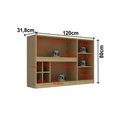 Ver imagem 4 de Armário Aéreo Cozinha 120cm 2 Portas com Vidro Nature/arenas - Tecno Mobili