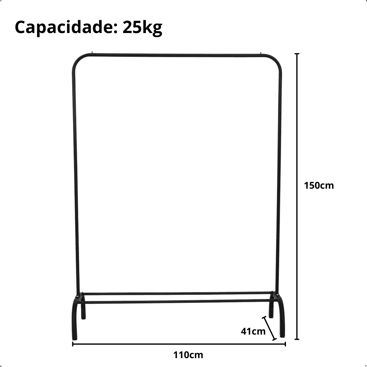 Cabideiro para Roupa Arara Organizador de Aço C/ Sapateira - 2