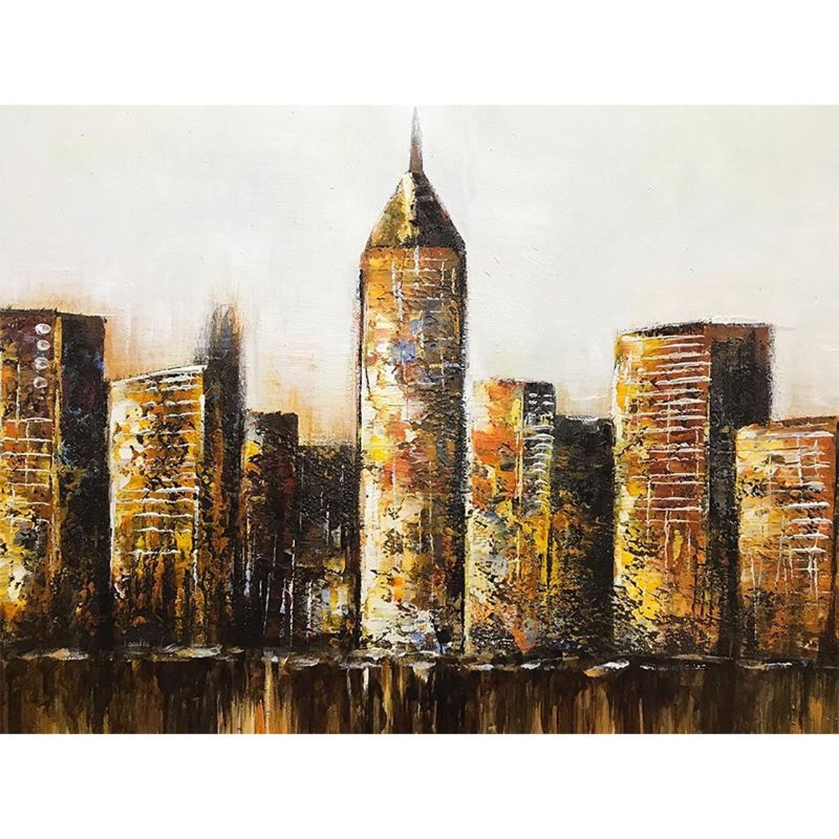 Quadro Pintura Tela água building morden paredes 5570: 50cm (A) x 100cm (L) - 3