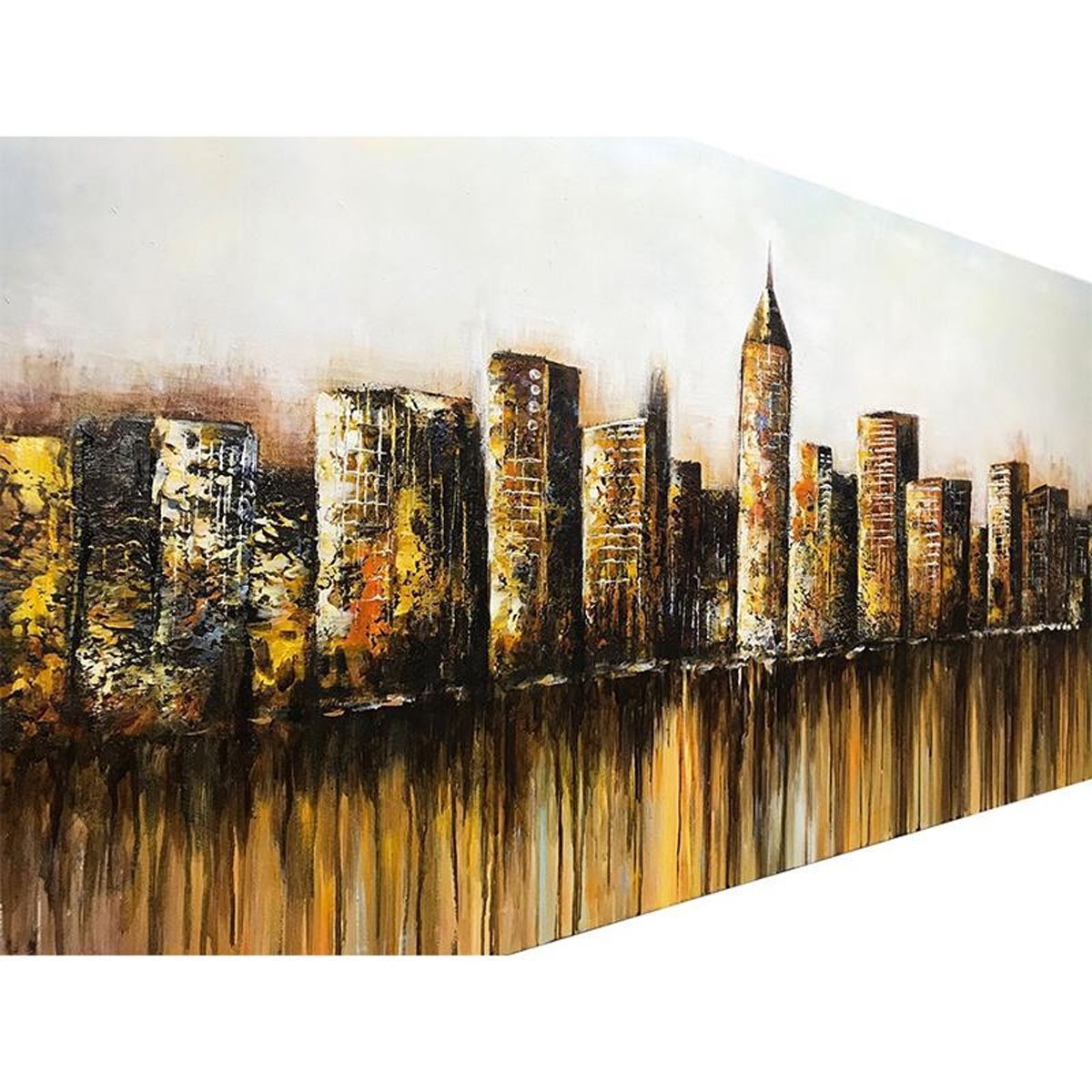 Quadro Pintura Tela água building morden paredes 5570: 50cm (A) x 100cm (L) - 4