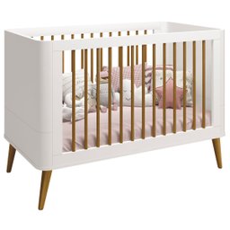 Jogo de Quarto Retrô para Bebê Mila Sapateira Branco Fosco com Madeira - Moveisaqui - 2