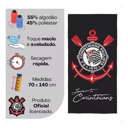 Toalha de Banho Aveludada Lepper Clubes Times Brasileiros Licenciada - 70 X 1,40 - Não Puxa Fio - Se - 2