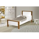 Ver imagem 2 de Cama Infantil Estilo Retro Pés de Madeira Branco com Marrom