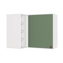 Ver imagem 1 de Armário Aéreo de Canto Reto Celeste Kappesberg 100% Mdf 1 Porta 4 Nichos Branco/verde 98cm