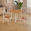 Ver imagem 2 de Conjunto Sala de Jantar 90x90 Ilhabela 4 Cad Branca C- Jambo