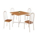 Ver imagem 1 de Conjunto Sala de Jantar 90x90 Ilhabela 4 Cad Branca C- Jambo