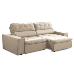 Sofá Retrátil e Reclinável Atenas 2 Lugares Bege Claro 160cm - Megasul - 2
