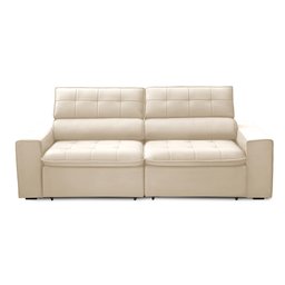 Sofá Retrátil e Reclinável Atenas 2 Lugares Bege Claro 160cm - Megasul - 4