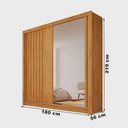 Ver imagem 2 de Guarda Roupa Solteiro Ripado com Espelho 2 Portas 4 Gavetas - Lugano-peroba - Made Marcs