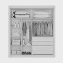 Ver imagem 3 de Guarda Roupa Solteiro Ripado com Espelho 2 Portas 4 Gavetas - Lugano-peroba - Made Marcs