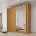 Ver imagem 1 de Guarda Roupa Solteiro Ripado com Espelho 2 Portas 4 Gavetas - Lugano-peroba - Made Marcs