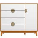 Ver imagem 2 de Cômoda Sapateira 1 Porta 4 Gavetas Pés Retrô Abruzzo A04 Cinamomo Branco - Lyam Decor