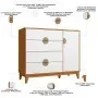 Ver imagem 3 de Cômoda Sapateira 1 Porta 4 Gavetas Pés Retrô Abruzzo A04 Cinamomo Branco - Lyam Decor
