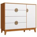 Ver imagem 5 de Cômoda Sapateira 1 Porta 4 Gavetas Pés Retrô Abruzzo A04 Cinamomo Branco - Lyam Decor