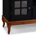 Ver imagem 2 de Rack para Sala com Pés Luis Xv 2 Portas 1 Gaveta e Nicho Hannover 60811 Linz Móveis - Preto/imbuia