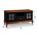 Ver imagem 4 de Rack para Sala com Pés Luis Xv 2 Portas 1 Gaveta e Nicho Hannover 60811 Linz Móveis - Preto/imbuia