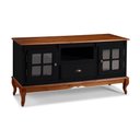 Ver imagem 1 de Rack para Sala com Pés Luis Xv 2 Portas 1 Gaveta e Nicho Hannover 60811 Linz Móveis - Preto/imbuia