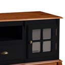 Ver imagem 3 de Rack para Sala com Pés Luis Xv 2 Portas 1 Gaveta e Nicho Hannover 60811 Linz Móveis - Preto/imbuia