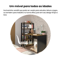 Escrivaninha com Estante 4 Prateleiras Match - 21
