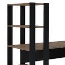 Ver mais imagens de Escrivaninha Mesa Escritório com Estante Match 4 Prateleiras 120cm Pinho e Preto Marrom