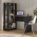 Ver imagem 3 de Escrivaninha Mesa Escritório com Estante 4 Prateleiras Match