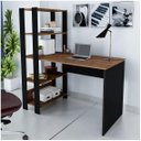 Ver imagem 2 de Escrivaninha Mesa Escritório com Estante 4 Prateleiras Match