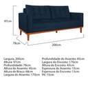 Ver imagem 5 de Sofá 2 Lugares Dubai Suede Azul Marinho