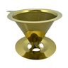 Coador Filtro para Café Reutilizável Inox Dourado Fineza - 1