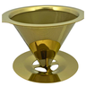 Coador Filtro para Café Reutilizável Inox Dourado Fineza - 2