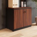 Ver imagem 1 de Armário Baixo para Escritório e Home Office Travamento com Chave 2 Portas 1 Prateleira MDP 80cm