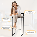 Ver imagem 4 de Kit 4 Banqueta Quadrada Preta para Balcão Ilha Cozinha Gourmet Bancada Piscina Bares Àrea de Lazer