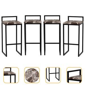Kit 4 Banqueta Quadrada Preta para Balcão Ilha Cozinha Gourmet Bancada Piscina Bares Àrea de Lazer