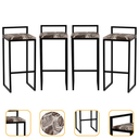 Ver imagem 1 de Kit 4 Banqueta Quadrada Preta para Balcão Ilha Cozinha Gourmet Bancada Piscina Bares Àrea de Lazer