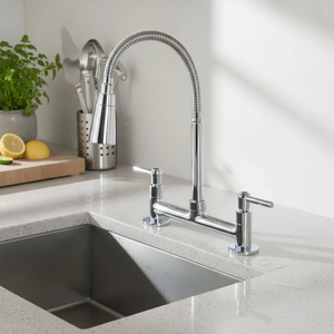 Torneira Misturador Cozinha Mesa Bancada Tubo Conic Flexível Cromado Duplo Jato Luxo 1/4 de Volta