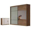 Ver imagem 1 de Guarda Roupa Casal Belmonte com Espelho e Cômoda Seul Cumaru 25 Fendi - Novo Horizonte