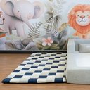 Ver imagem 5 de Tapete Infantil Mosaico Almofadado para Quarto 218x100cm Azul Marinho Keiko Colchões