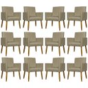 Ver imagem 1 de Kit 12 Poltronas Modernas Mari Suede Cores Pé Palito 30 Cm Castanho