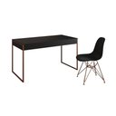 Ver imagem 6 de Escrivaninha Industrial Escritório Preta 137X53Cm Malta Com 1 Cadeira Preta Base Cobre Cor: Preto
