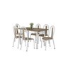Conjunto De Mesa Tubular Sara Tampo BP 136cm Com 6 Cadeiras 058 Branco Rattan Artefamol 9781 - ASSEN - 1