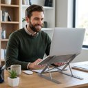 Ver imagem 5 de Suporte para Notebook Alumínio Articulado Dobrável Portátil