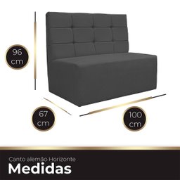 Canto Alemão Confortável para Apartamento Cozinha e Restaurantes Suede Cinza Escuro - 7