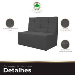 Canto Alemão Confortável para Apartamento Cozinha e Restaurantes Suede Cinza Escuro - 8