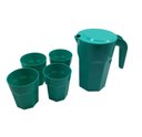 Ver imagem 1 de Kit Suco 1 Jarra de 1,5 Litros com 4 Copos de 400 Ml Cozinha Dehaus Verde Água Opaco Dhause