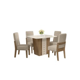 CONJUNTO SALA DE JANTAR ESMERALDA COM 4 CADEIRAS CEDRO 74B - 2