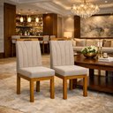Ver imagem 2 de Conjunto 2 Cadeiras Blend Linho para Mesa Sala de Jantar - Bege